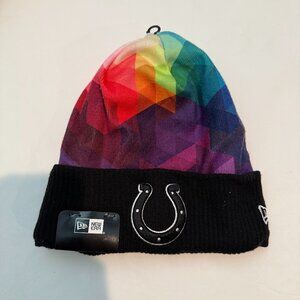 Crucial Catch Indianapolis Colts New Era Beanie NFL Rainbow Knit Hat NWT